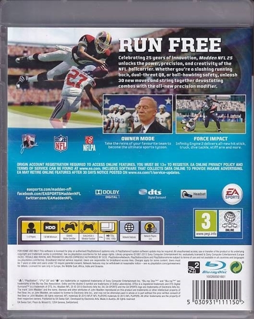 Madden 25 -  PS3 (B Grade) (Genbrug)